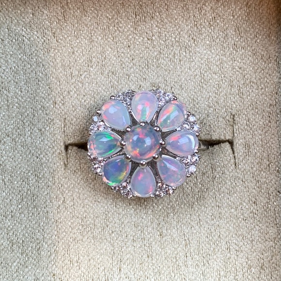 🌸Ethiopian Opal Cluster Ring🌸 - Picture 2 of 14